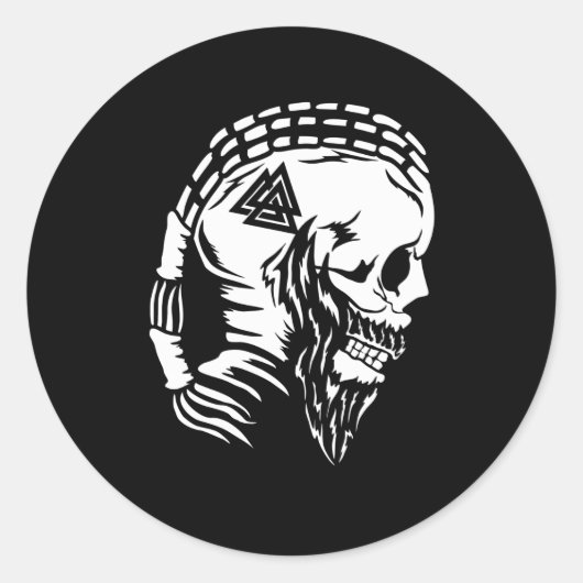 Sticker Rond Odin Dieu Norse mythologie valhalla Viking nordiqu (Devant)