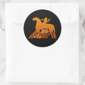 Sticker Rond Odin équitation sur Sleipnir Viking Mythologie (Sac)