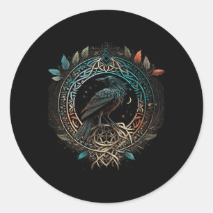 Sticker Rond Odin'S Bird North Valhalla Norse Mythology