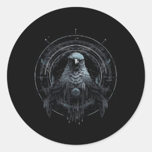 Sticker Rond Odin'S Bird North Valhalla Norse Mythology