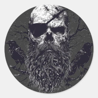 Sticker Rond Odin's Whisper : l'invocation de l'esprit viking