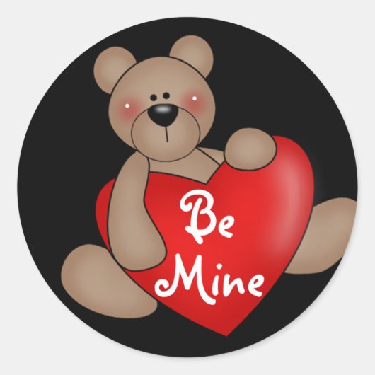 Sticker Rond Oear Be Mine Saint-Valentin Tshirts et cadeaux (Devant)