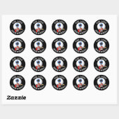 Sticker Rond Oeil Aimer Rock Et Rouler Drôle Eyeball Pun Dark B (Feuille)