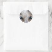 Sticker Rond Oeil bleu Husky (Sac)