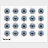 Sticker Rond OEil bleu sanglant (Feuille)
