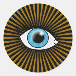 Sticker Rond Oeil bleu solaire