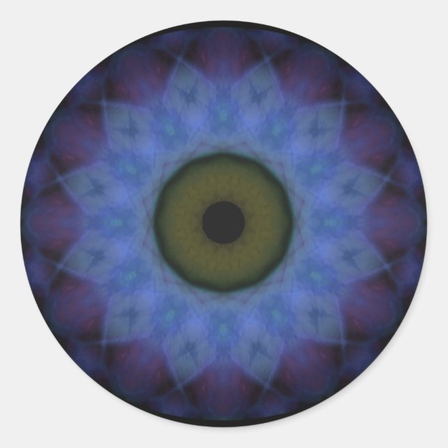 Sticker Rond Oeil bleu violet (Devant)