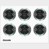 Sticker Rond Oeil Capture Monnaie Noire Produit Turquoise Étiqu (Feuille)