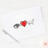 Sticker Rond OEil coeur (Enveloppe)