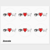 Sticker Rond OEil coeur (Feuille)