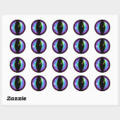 Sticker Rond Oeil de dragons bleu et violet (Feuille)