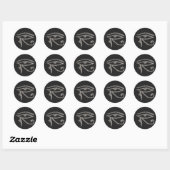 Sticker Rond OEil de Horus - ARGENT | éclaboussure noire (Feuille)