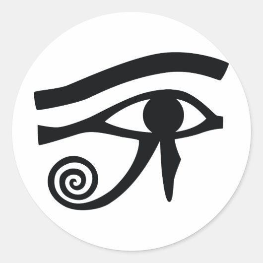Sticker Rond Oeil de Horus hiéroglyphique (Devant)