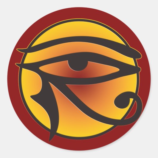 Sticker Rond OEil de lune de Horus | rouge foncé (Devant)