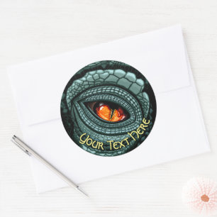 Sticker Rond Œil de prédateur reptile primal