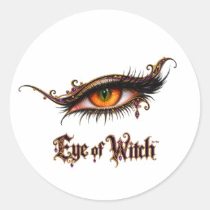Sticker Rond Œil de Sorcière Girly Halloween Chic Gothique