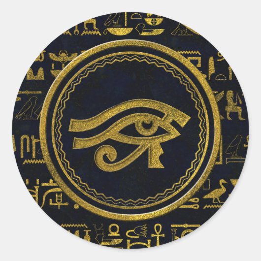 Sticker Rond OEil d'or égyptien de Horus - Wadjet (Devant)