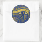 Sticker Rond OEil d'or égyptien de Horus - Wadjet Lapis Lazuli (Sac)