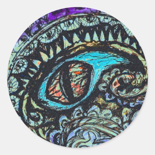 Sticker Rond OEil d'un monstre marin (Devant)