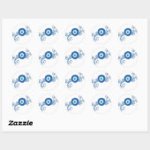 Sticker Rond oeil mal bleu arrondi (Feuille)