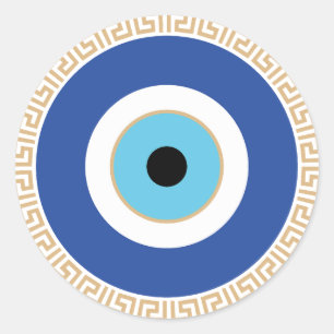 Sticker Rond Oeil mal grec dans la clé grecque