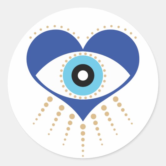 Sticker Rond Oeil mal grec du coeur (Devant)
