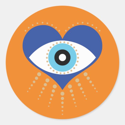 Sticker Rond Oeil mal grec du coeur (Devant)