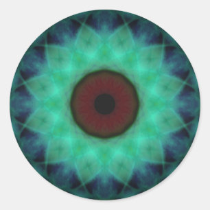 Sticker Rond Oeil mal Turquoise