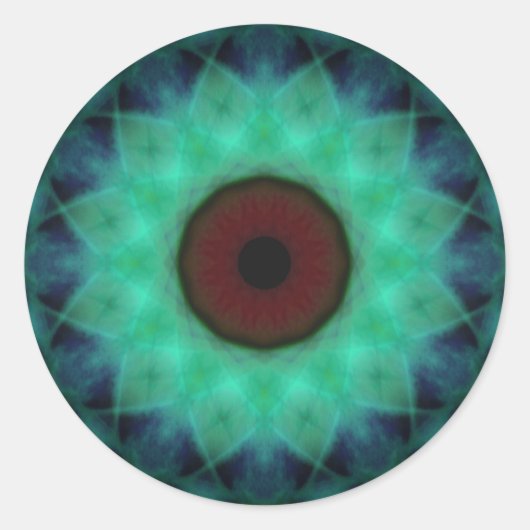 Sticker Rond Oeil mal Turquoise (Devant)