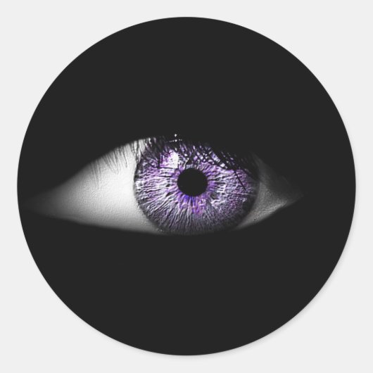 Sticker Rond Oeil mou violet Cool Eyeball Design (Devant)