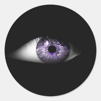 Sticker Rond Oeil mou violet Cool Eyeball Design