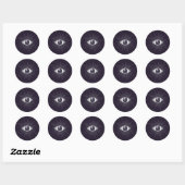 Sticker Rond OEil mystique d'argent et de violet (Feuille)