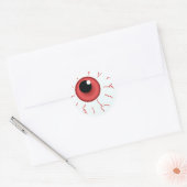 Sticker Rond Oeil Rouge Pour Une Halloween Amusante (Enveloppe)