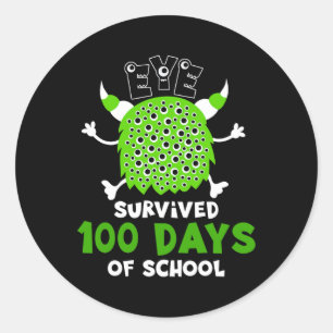 Sticker Rond Oeil Survécu 100 Jours Amusant Mignonne Monster 10