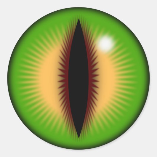 Sticker Rond OEil vert d'un dragon (Devant)