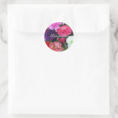 Sticker Rond Oeillets et fleurs de zinnia (Sac)