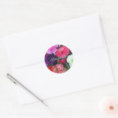 Sticker Rond Oeillets et fleurs de zinnia (Enveloppe)