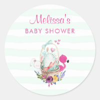 Oeuf de baby shower avec Flamant rose et lapin
