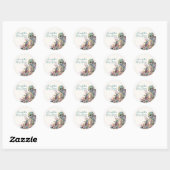 Sticker Rond Œuf de bébé dragon mignon (Feuille)