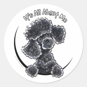 Sticker Rond OEuf de caniche noir