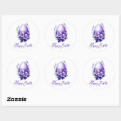 Sticker Rond Oeuf de Pâques de charme (Feuille)