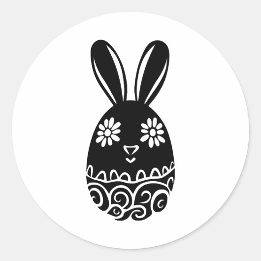Sticker Rond Oeuf de Pâques lapin (Devant)