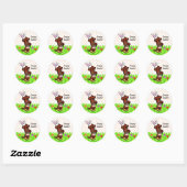 Sticker Rond Oeuf de Pâques Rouge Smooth Haired Dachshund (Feuille)