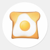 Sticker Rond Oeuf frit Sur Toast (Devant)