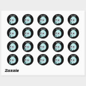 Sticker Rond Oeuf-loo Funny Oeuf-Pun Dark BG (Feuille)