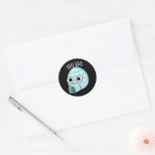Sticker Rond Oeuf-loo Funny Oeuf-Pun Dark BG (Enveloppe)