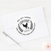 Sticker Rond OEufs d'aquarelle de poulet de ferme (Enveloppe)
