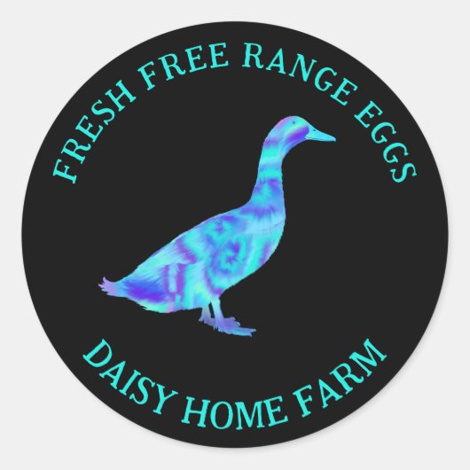 Sticker Rond Oeufs de canard frais Commerce moderne (Devant)