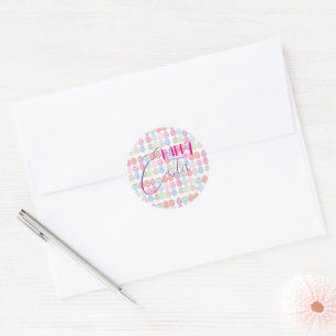 Sticker Rond Oeufs de Pâques colorés mignons