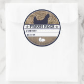 Sticker Rond OEufs De Poulet Frais Rustiques Ferme De Poules Oc (Sac)